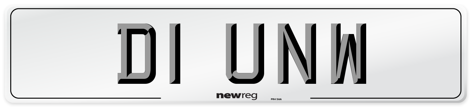 D1 UNW Number Plate from New Reg